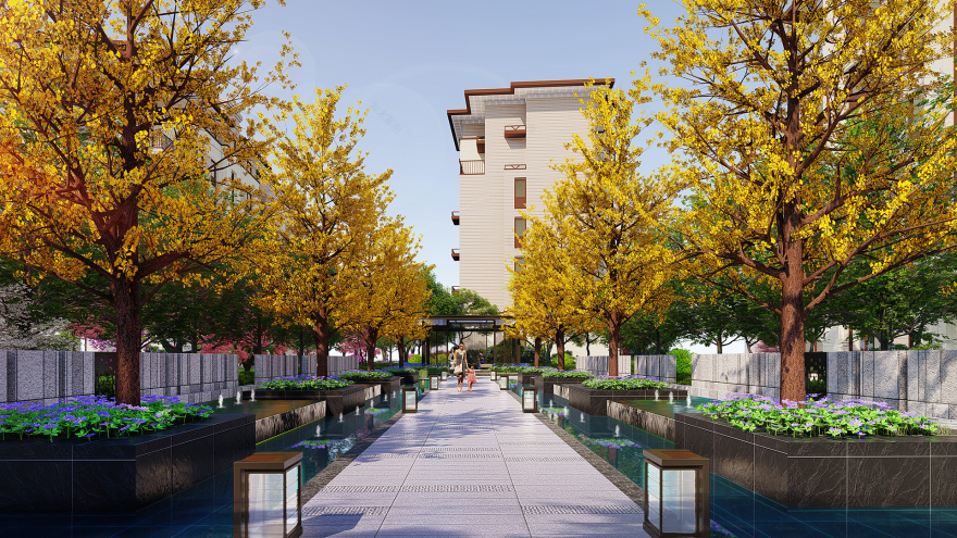 灵峰上城现代简约园林景观设计案例丨中国贺州-26