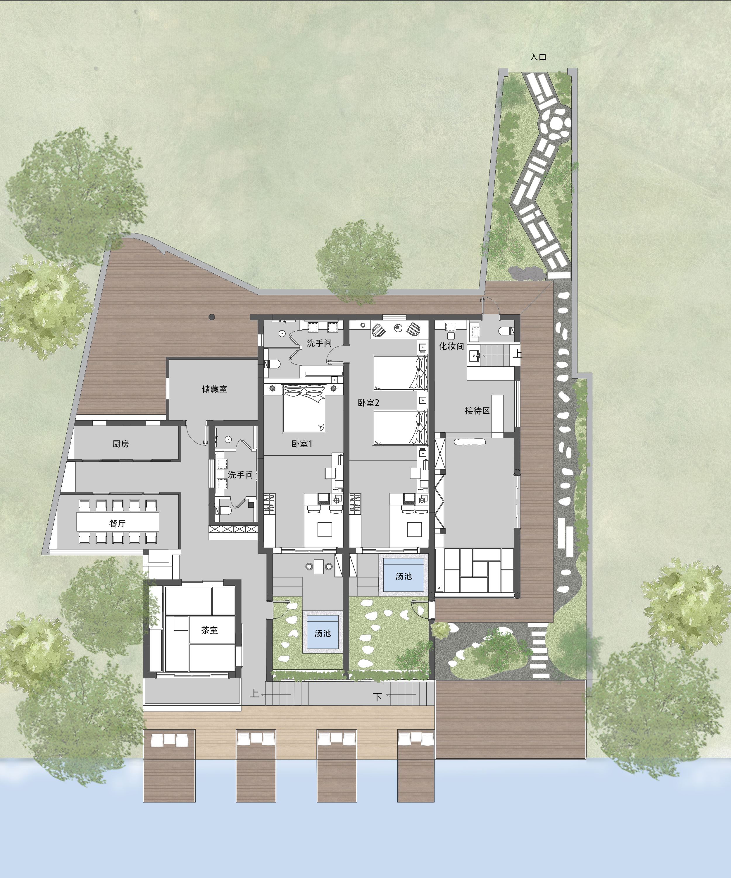 汐留屋私汤临湖民宿丨中国苏州丨海墁设计-17