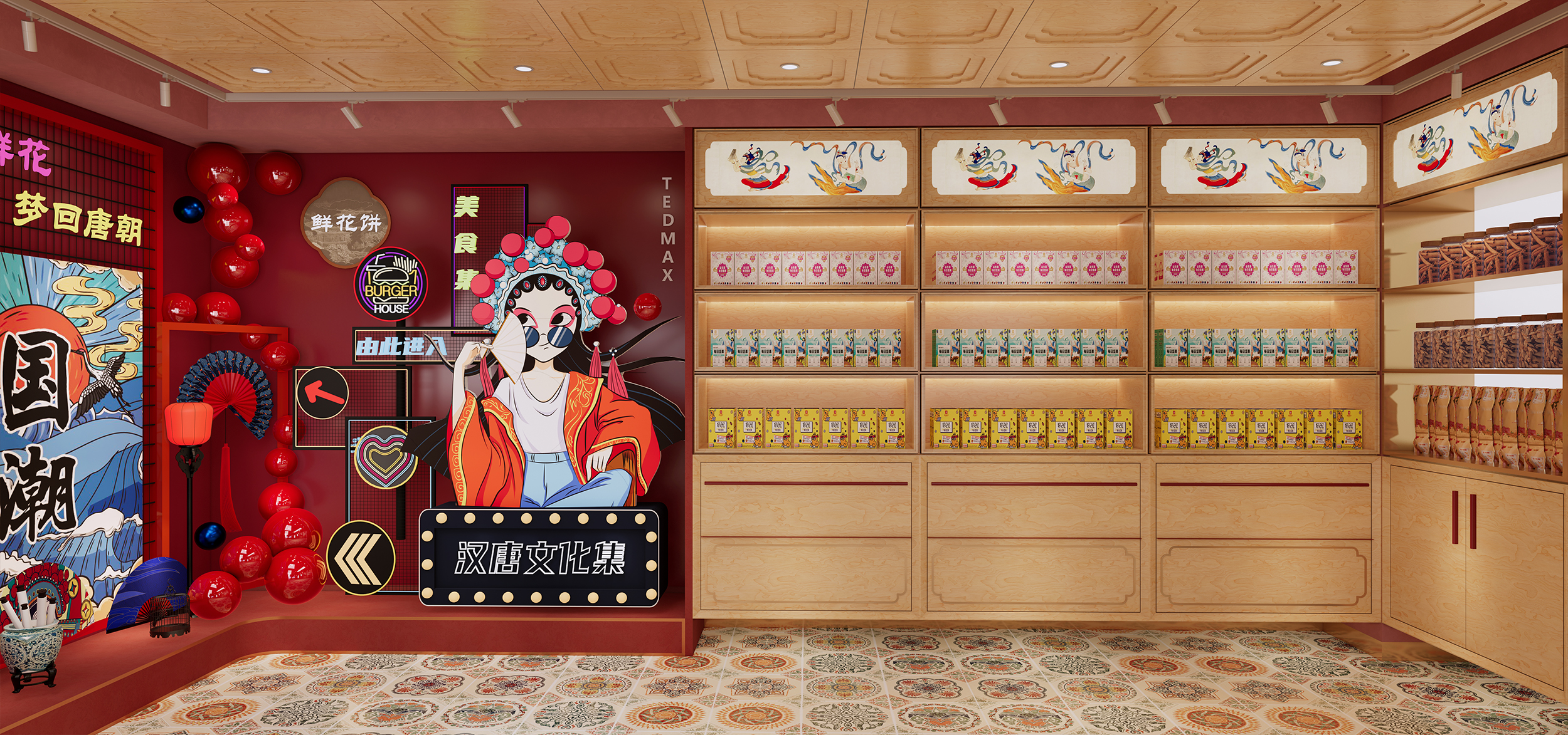 武汉梦回盛唐国潮唐风商铺 | 地域文化与商业的完美结合-8