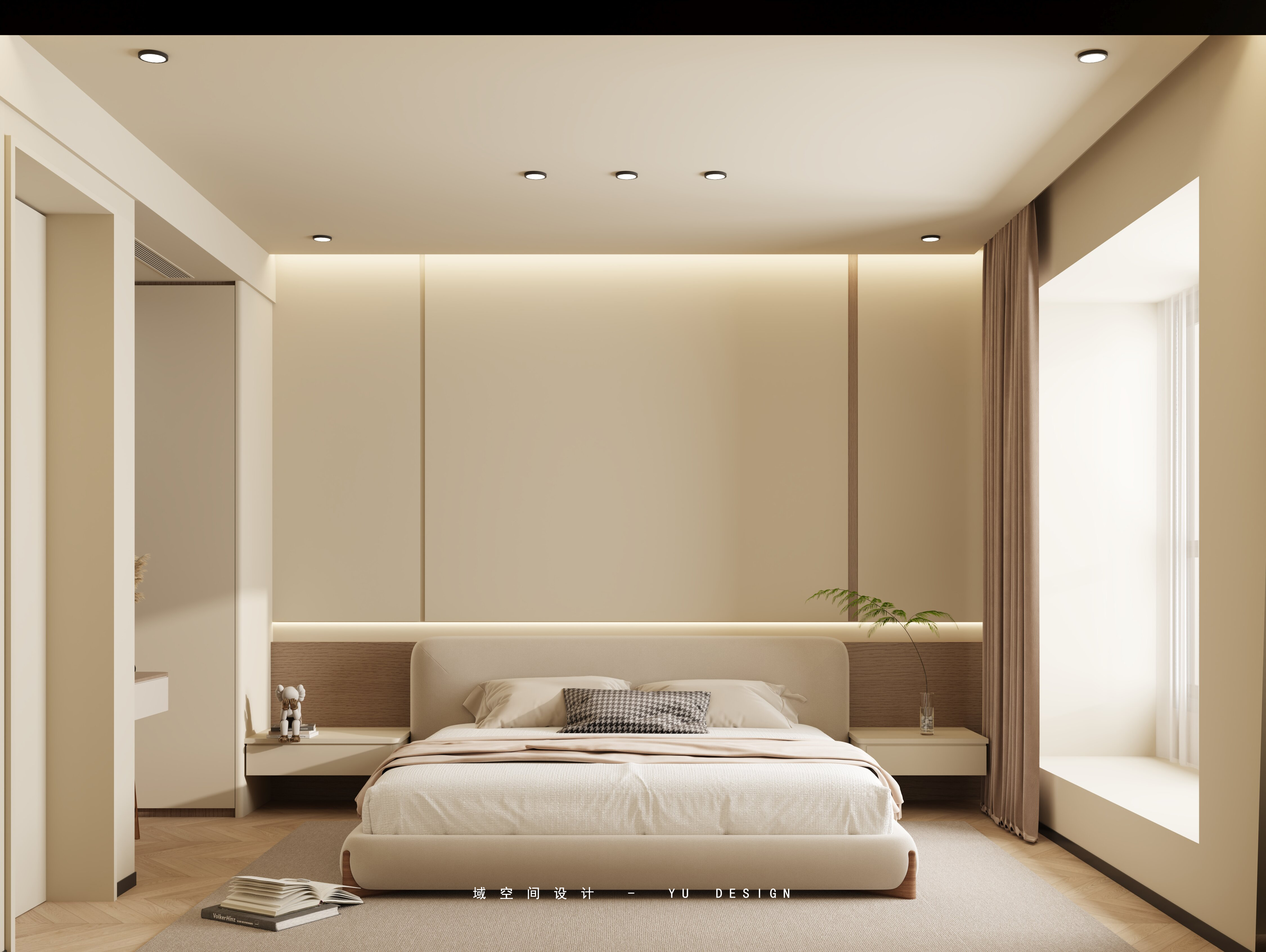 枫香花园现代奶油风格室内设计-1