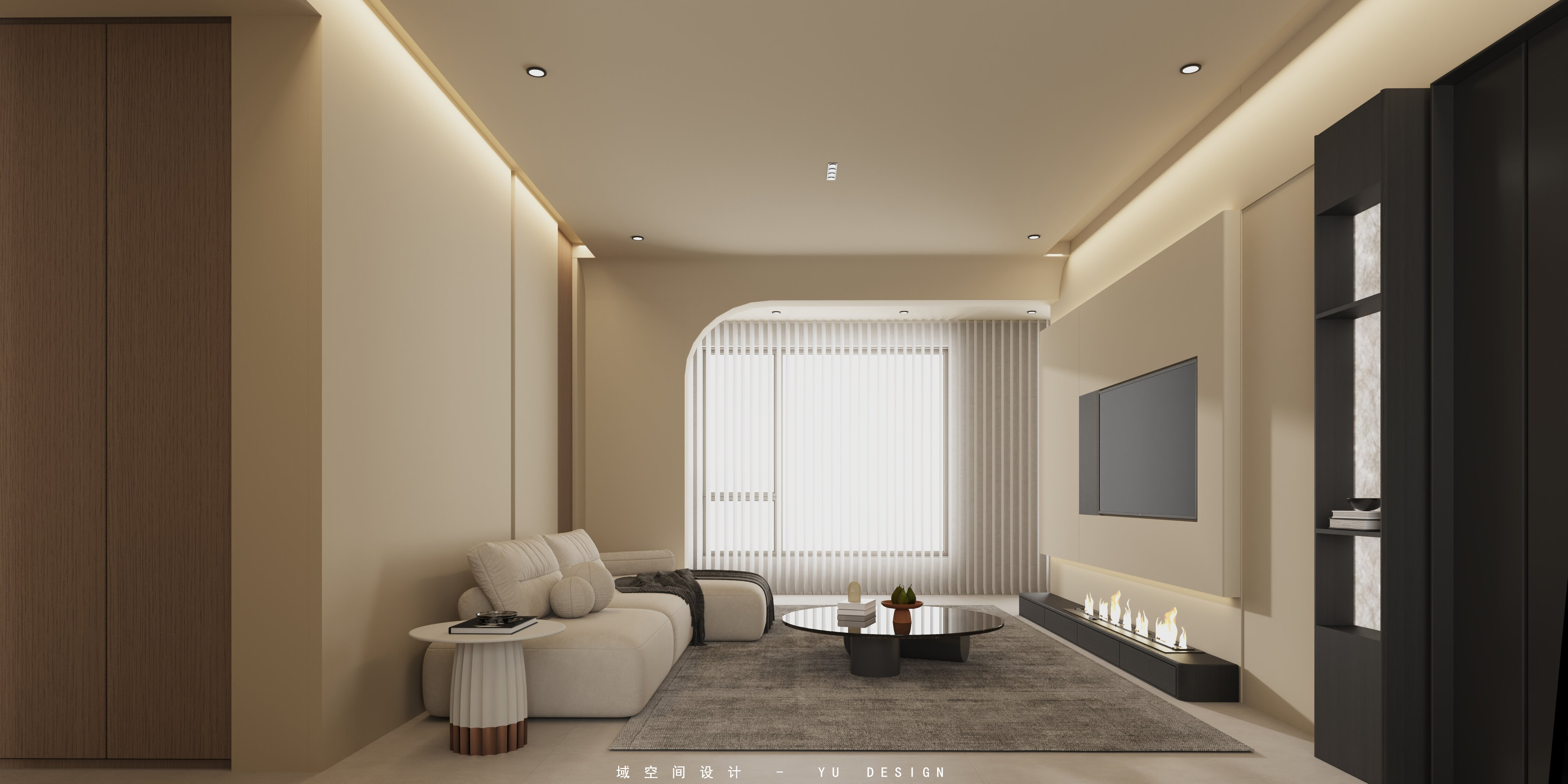 枫香花园现代奶油风格室内设计-5