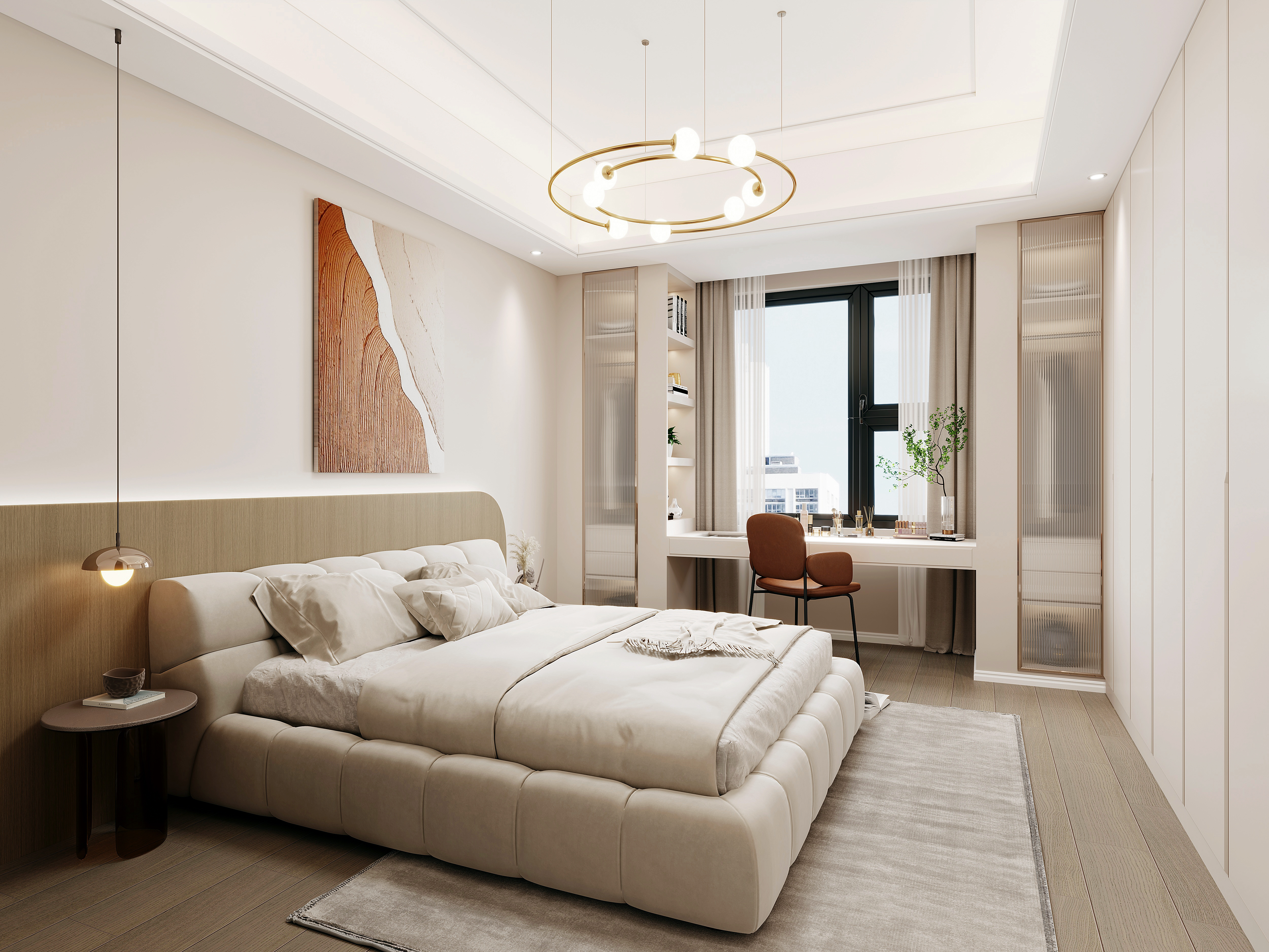 奶油风·温柔宅丨武汉界无垠空间设计事务所-44