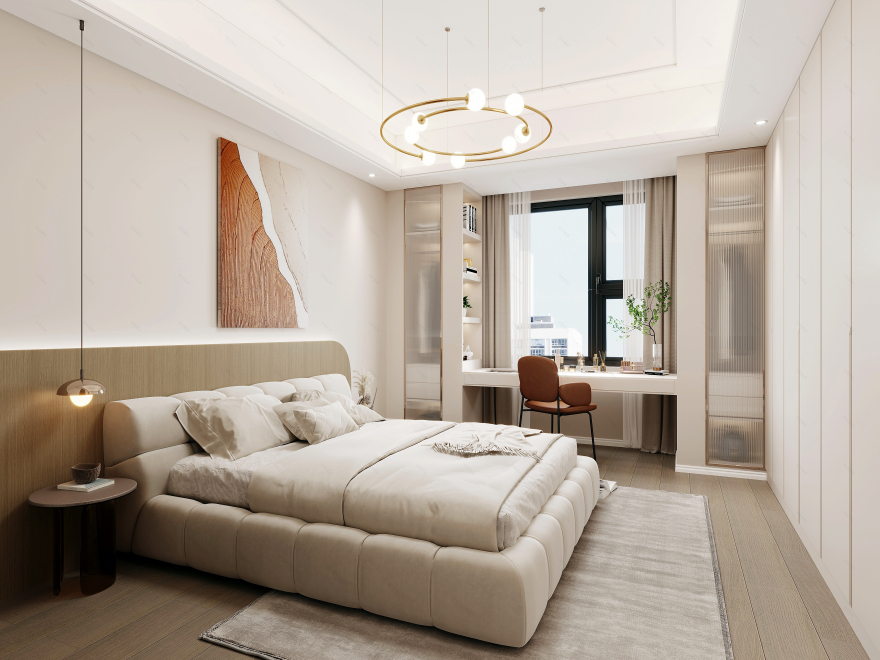 奶油风·温柔宅丨武汉界无垠空间设计事务所-44