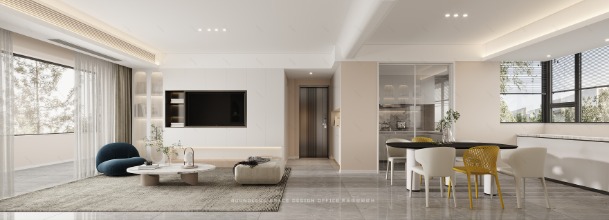 奶油风·温柔宅丨武汉界无垠空间设计事务所-1