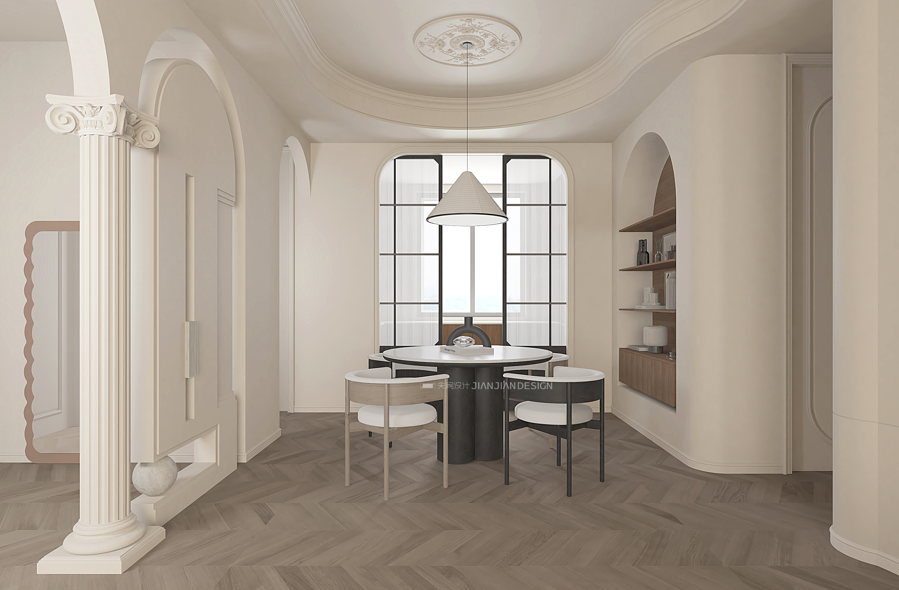 尖间设计,十里春风轻法式优雅家居典范-6