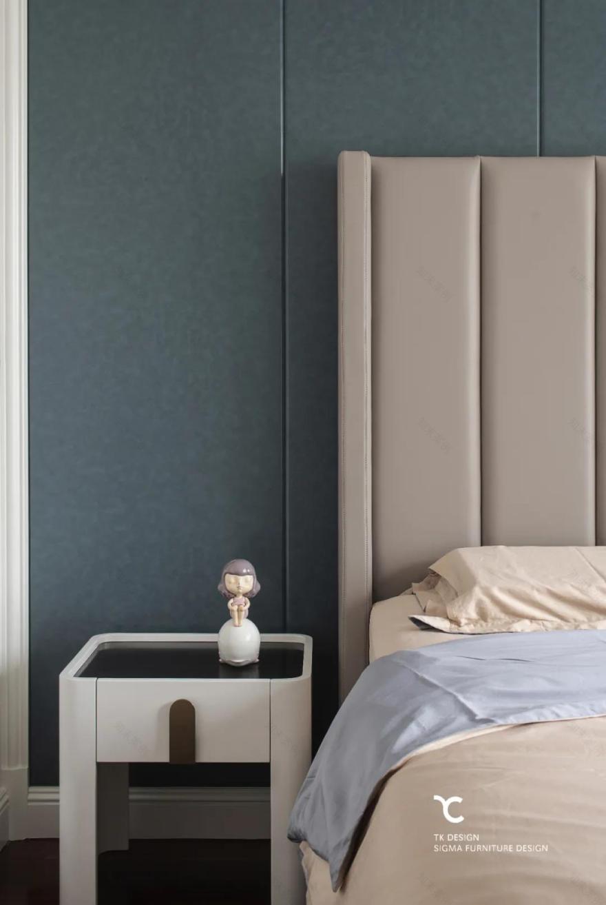 杭州 190m2 现代轻奢平层之家,以克莱因蓝加莫奈灰诠释温柔优雅-48