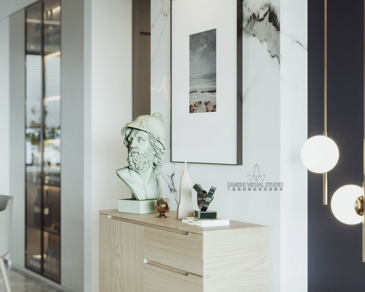 现代风格客餐厅,卧室-3