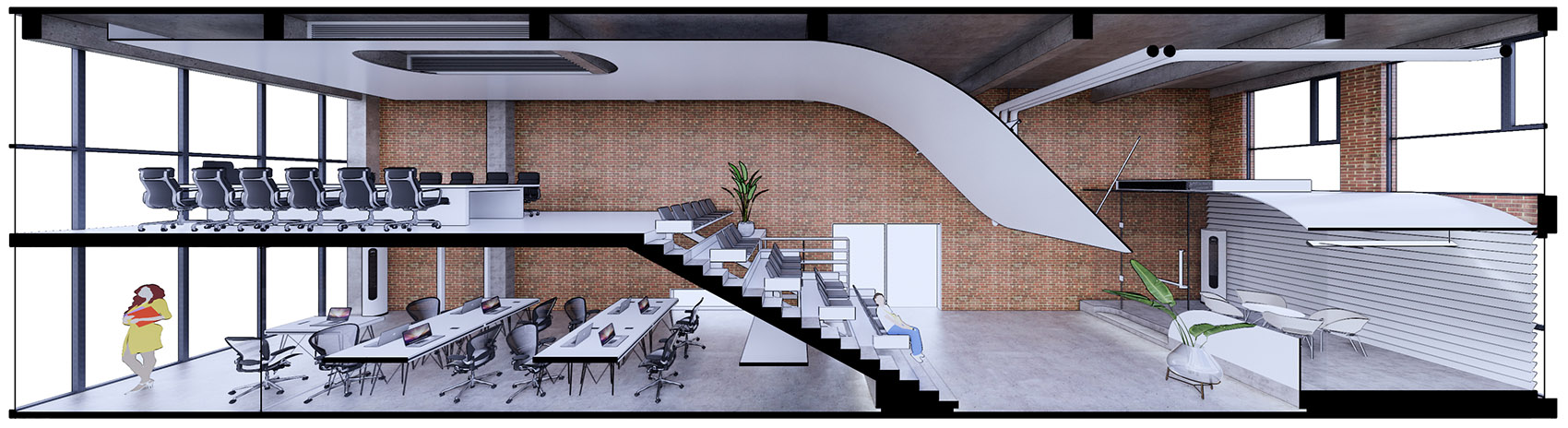 举目垂屏 &  老厂房办公室改造，重庆/创造一种新颖的观演行为模式-11