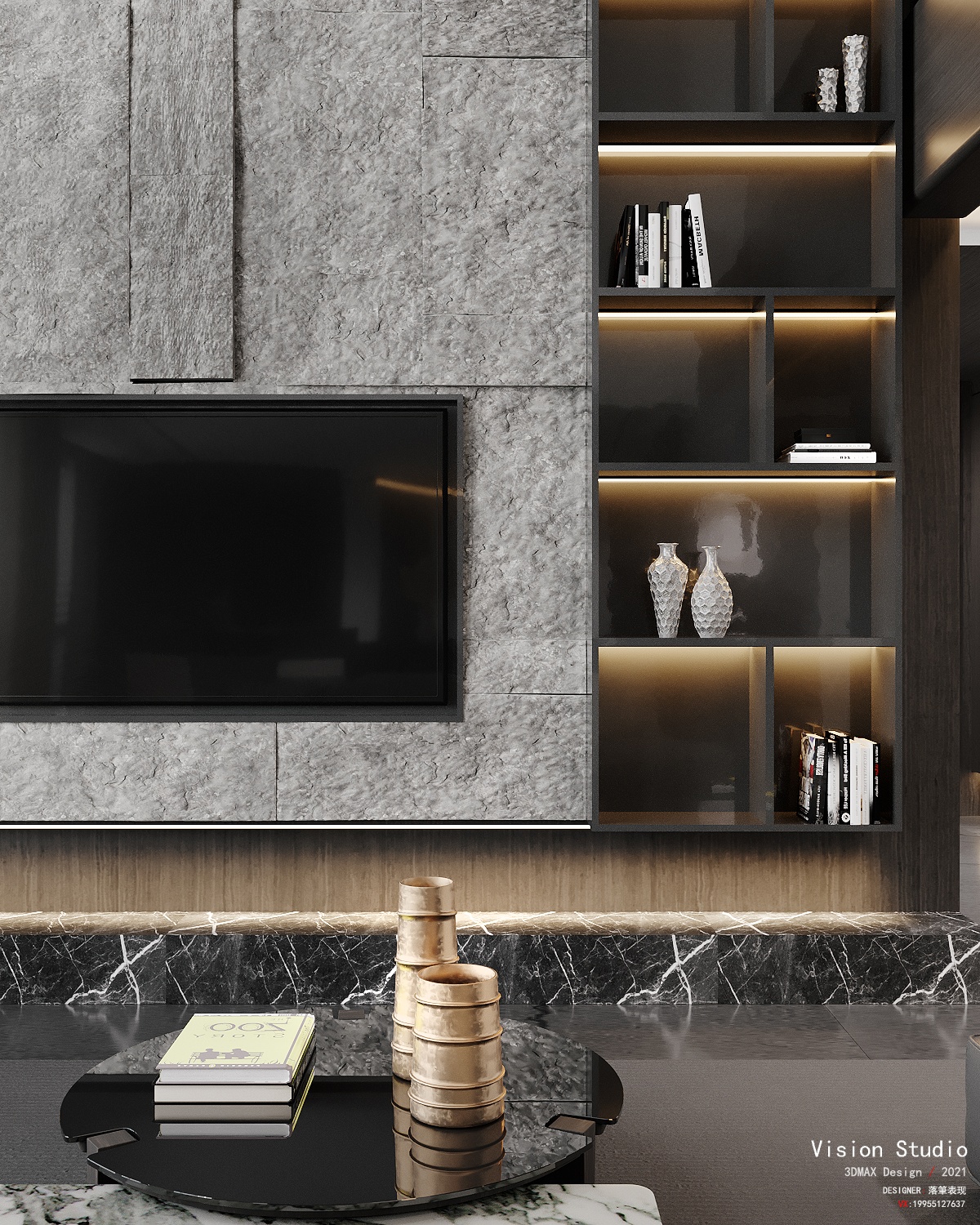 落筆視覺 |暗黑现代别墅-3