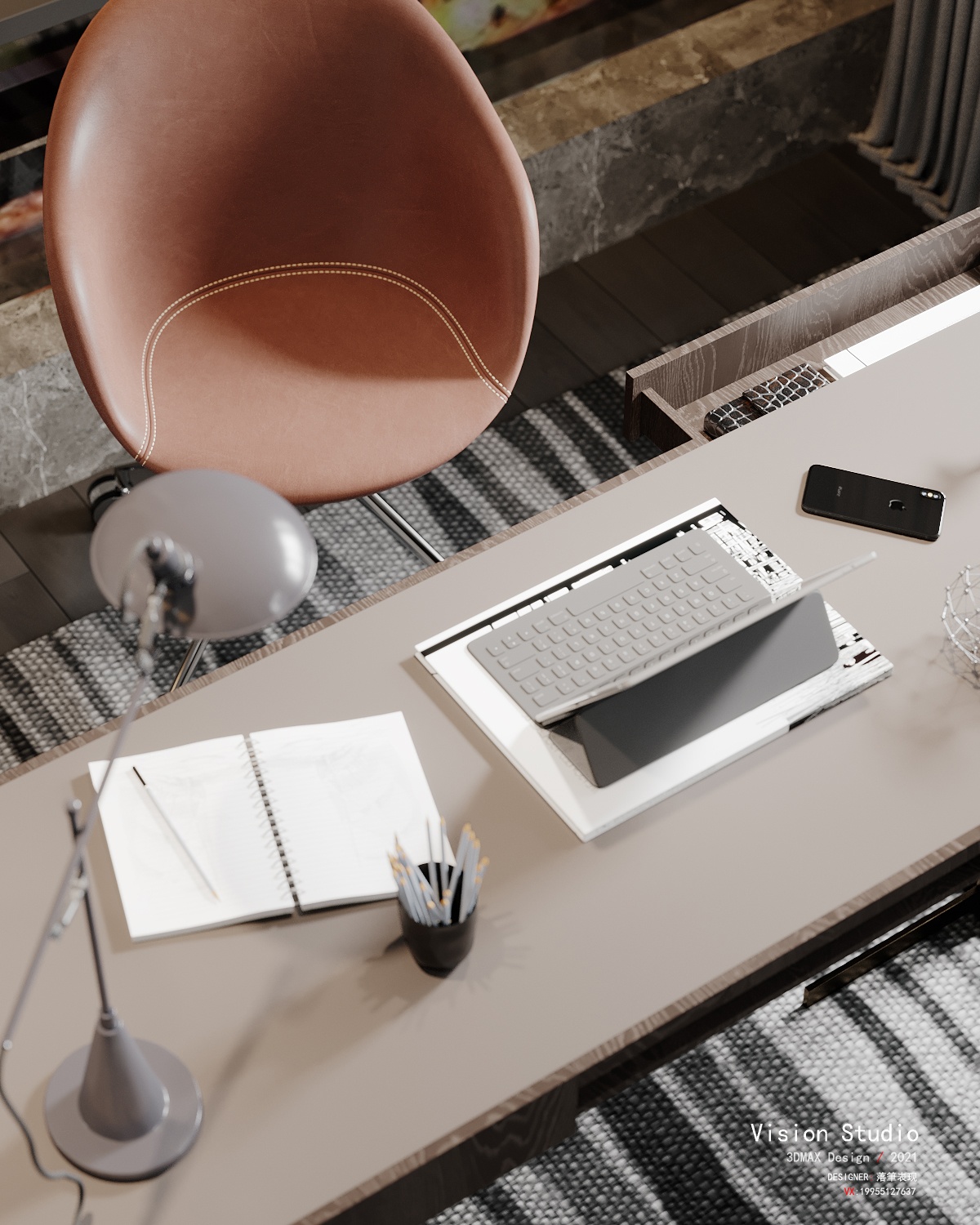 落筆視覺 |暗黑现代别墅-10