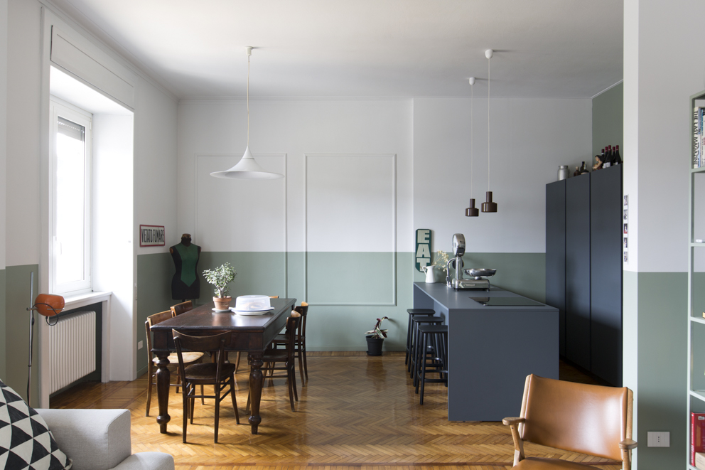 米兰 30 年代风格公寓翻新-0