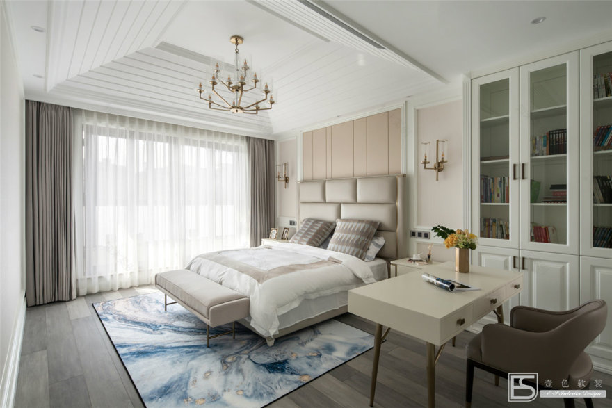 壹色软装 | 现代轻奢融入新中式,打造 350m2 中央美墅-23