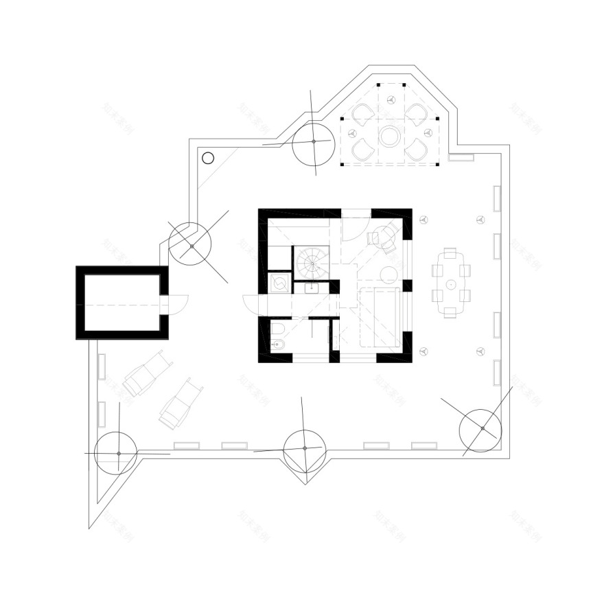 罗马别墅改建,打造空中花园与雅致生活空间-4