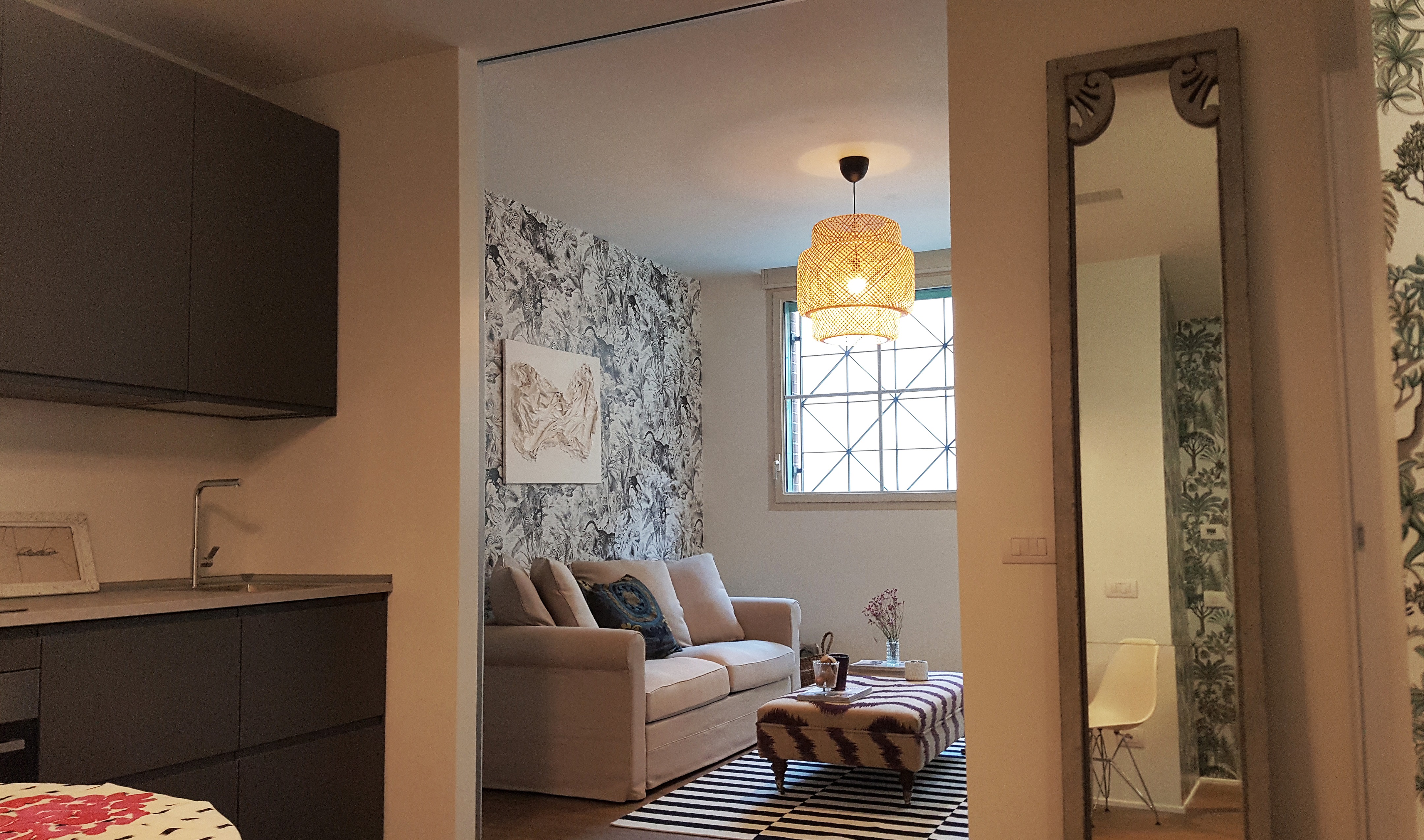 米兰“Fontanili 路公寓”绿色丛林风格室内设计-3