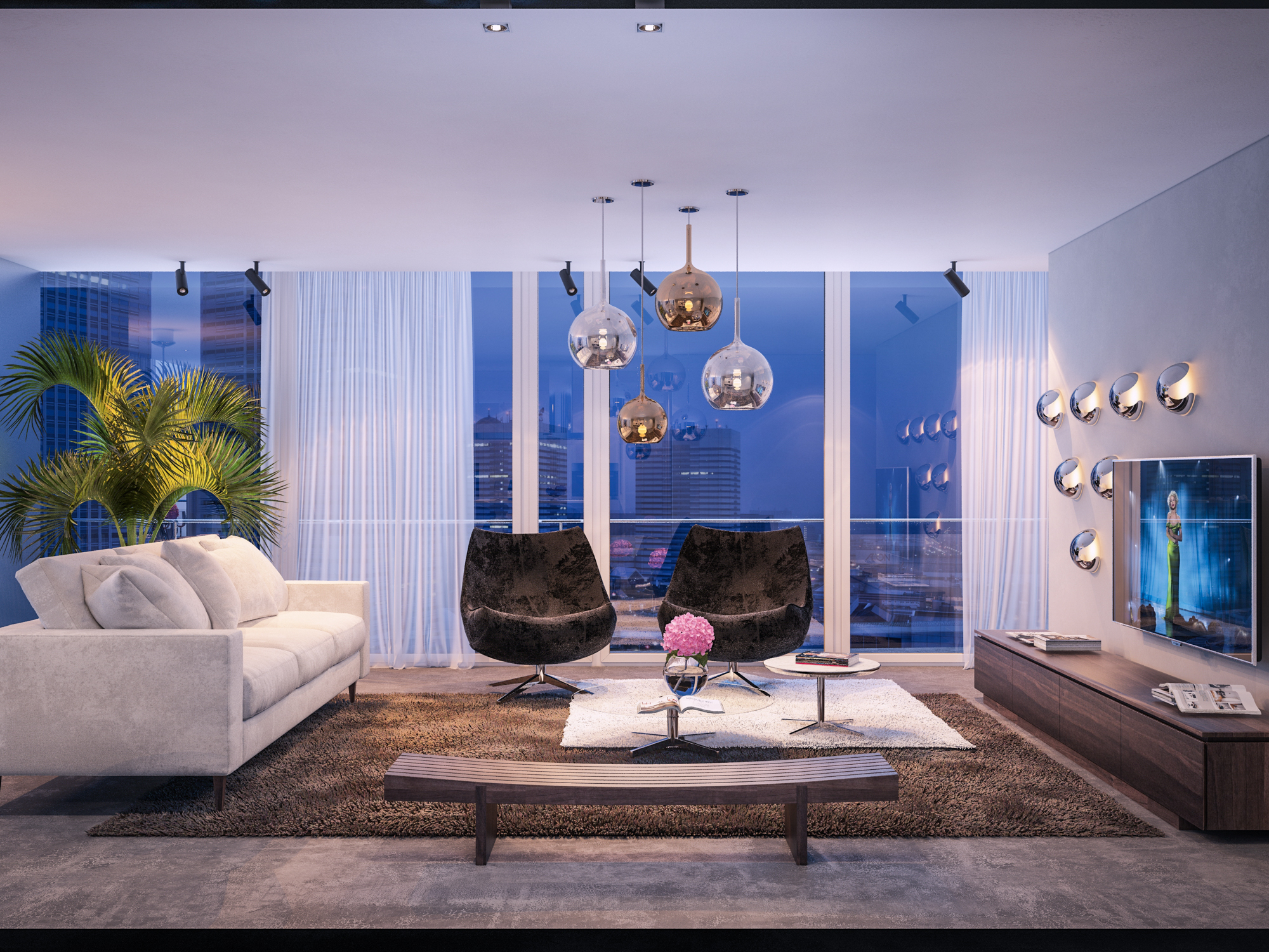 现代简约全景窗居室设计-3