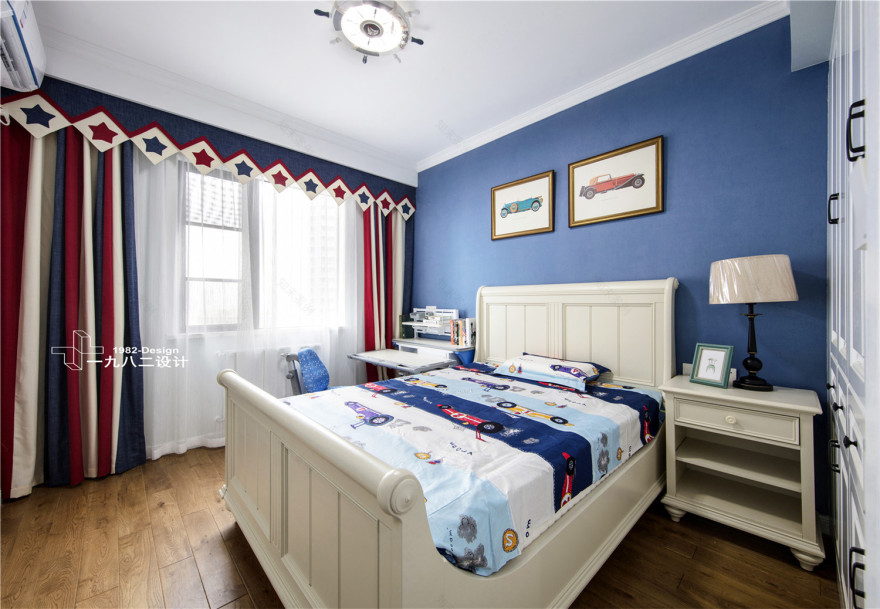 武昌群建星城现代美式实景拍摄,三居室温馨之家-39