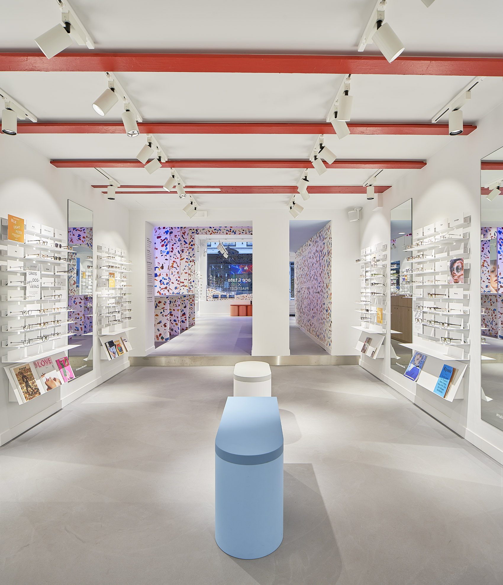 Ace& Tate眼镜店，比利时/为塑料产品赋予超自然的大理石或水磨石外观-8