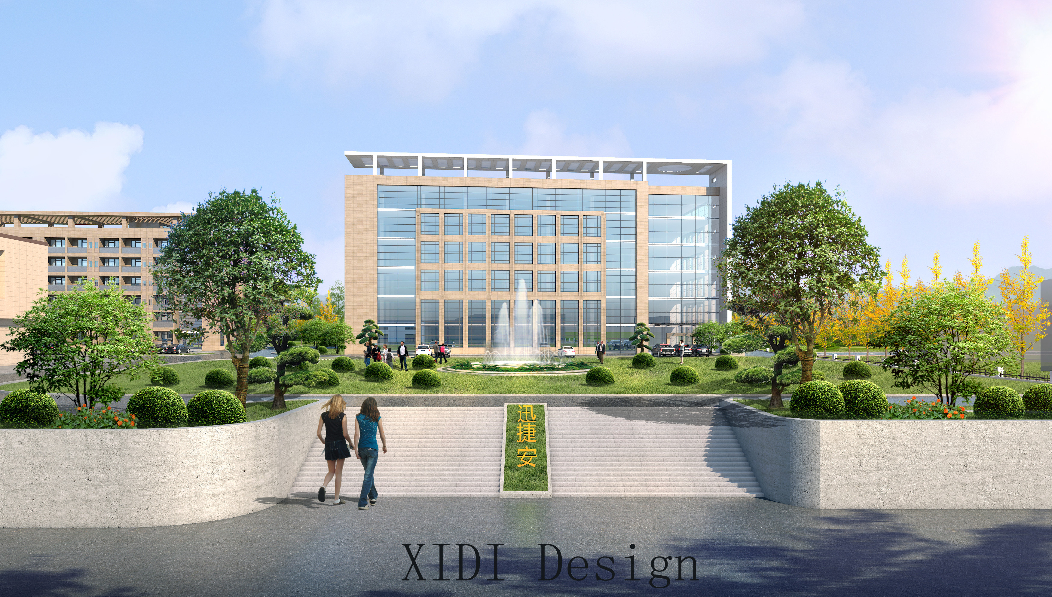 室外鸟瞰 透视 景观 门头~-0