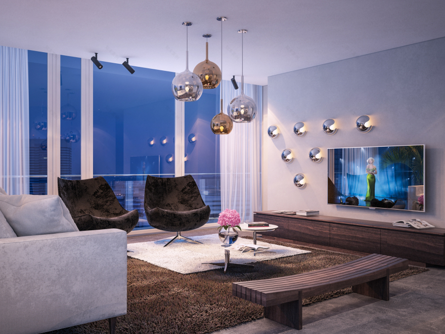 现代简约全景窗居室设计-1