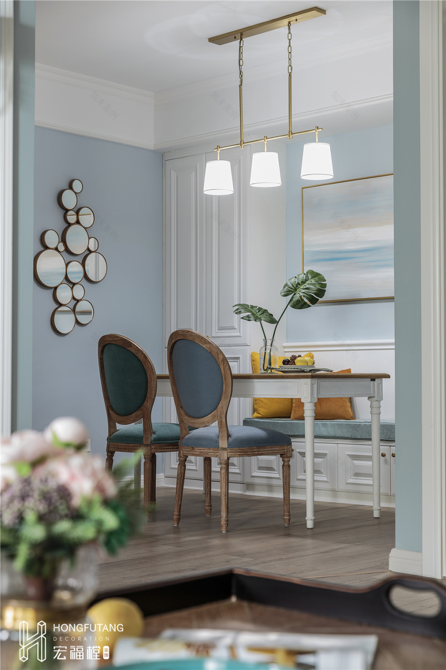 成都宏福樘装饰《飞行棋》平层住宅设计,美式混搭风格-66