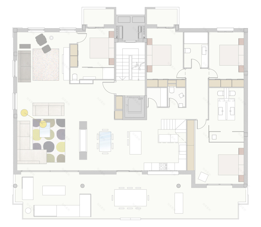 地中海风格的双层公寓设计-22