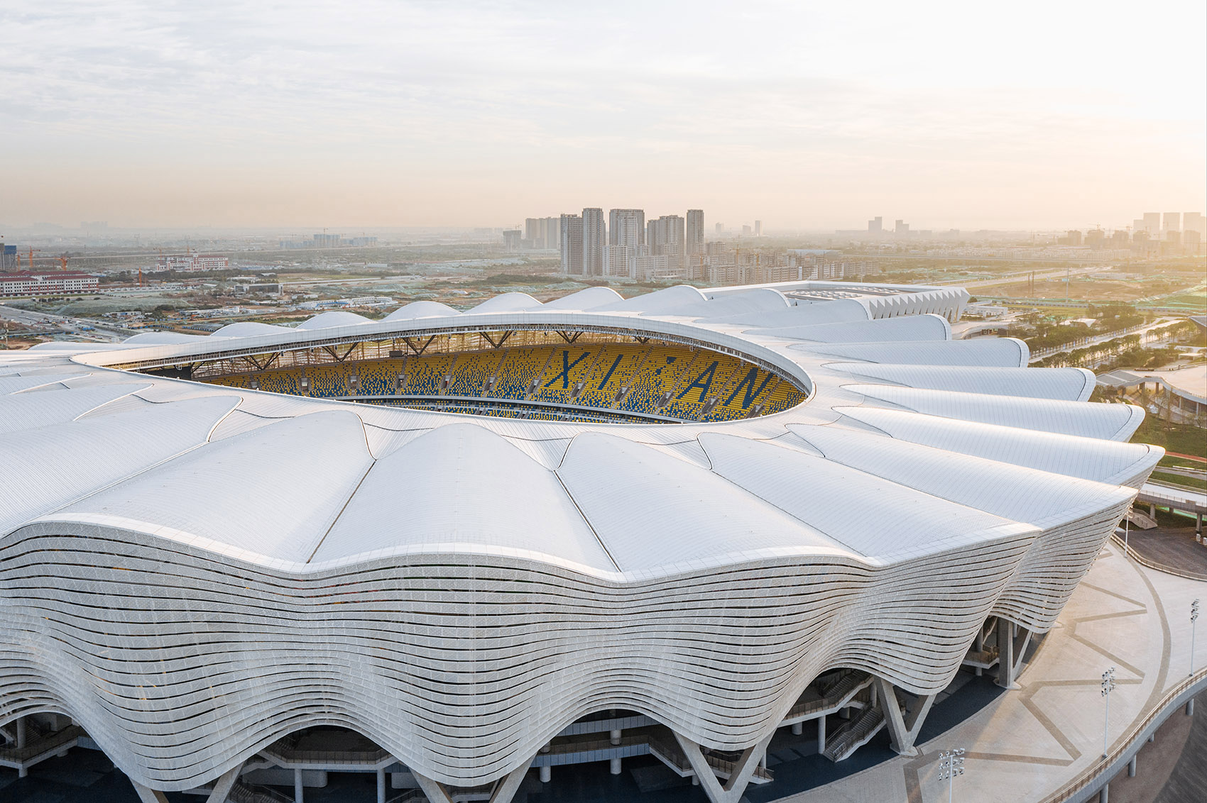西安奥体中心规划及主体育场设计/采用单元组合的形态抽象表现花的意象-15