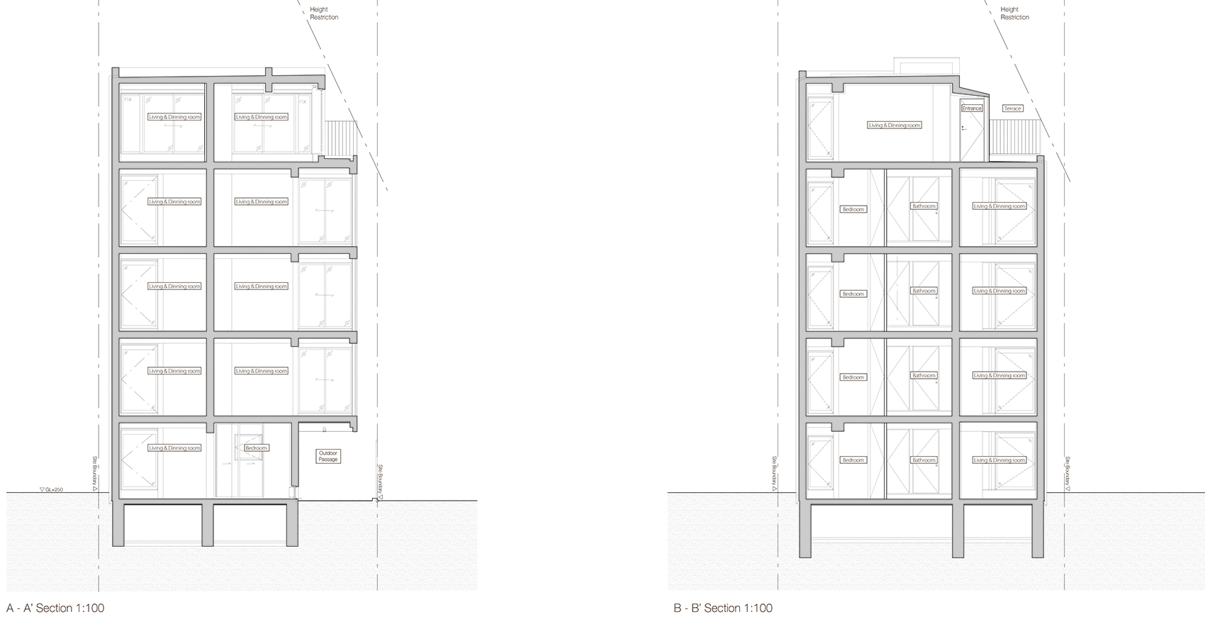 FUDOMAE公寓楼，东京/有六个竖直空隙的公寓-98
