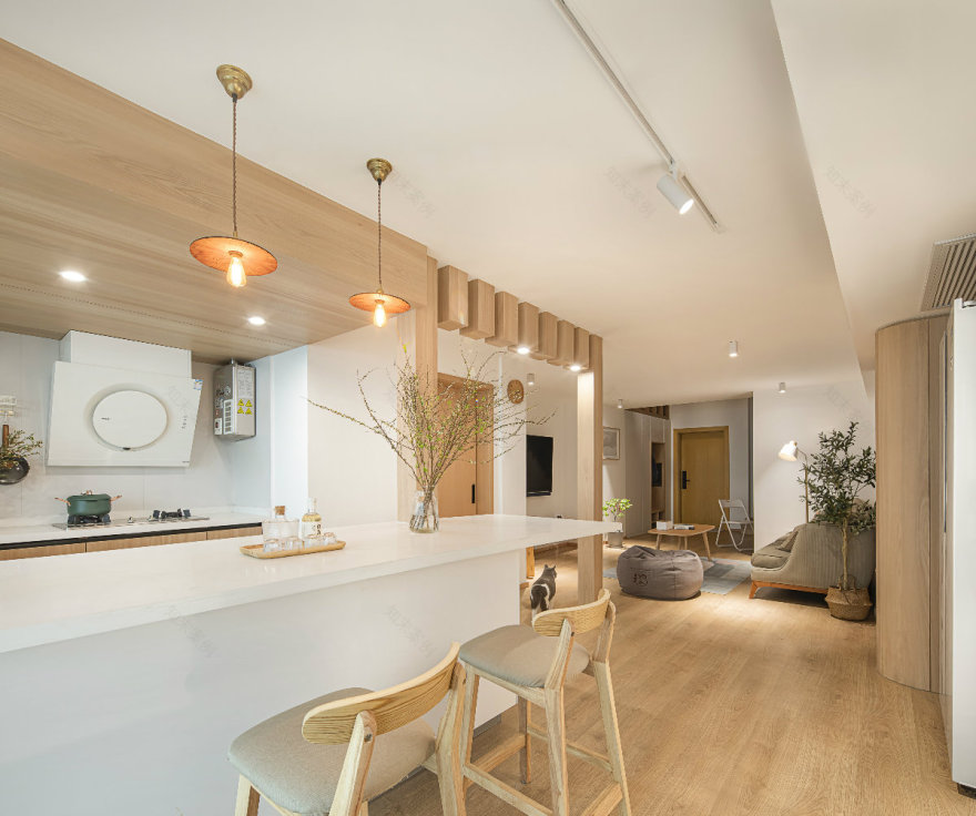 日式风格的两人两猫,loft公寓设计-36