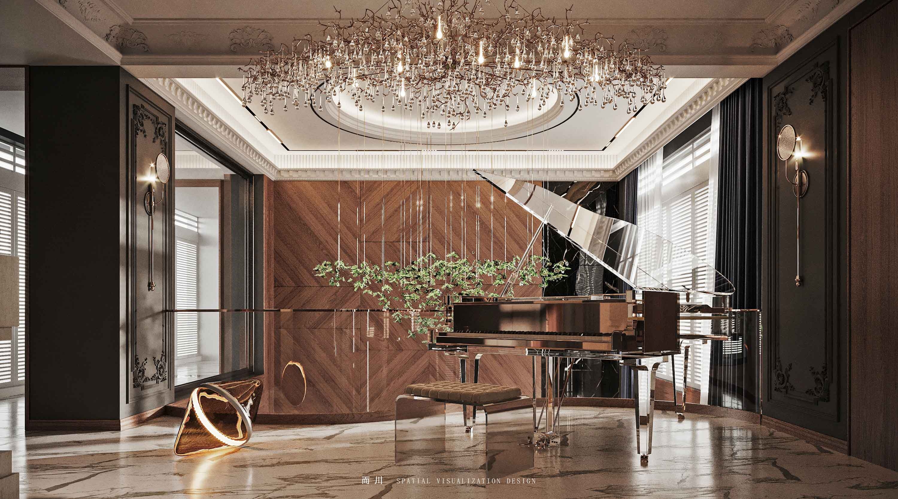 意式风情别墅设计丨而川空间可视化工作室-2