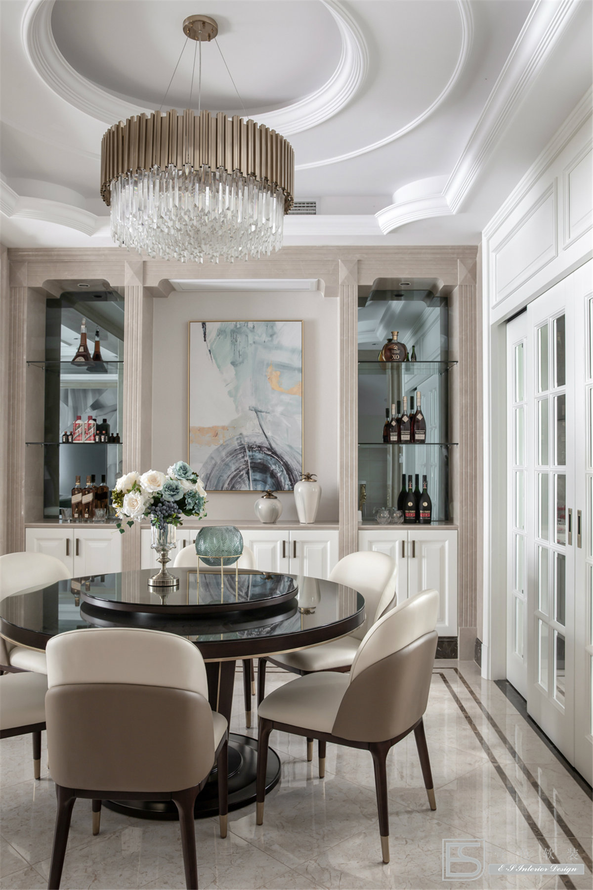 壹色软装 | 现代轻奢融入新中式，打造 350m2 中央美墅-13