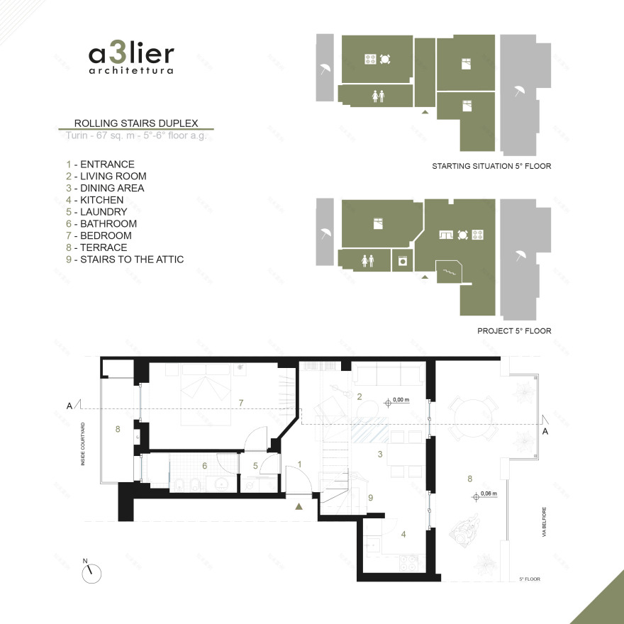 都灵多元文化区三层复式公寓 | 金属折叠楼梯营造双高空间-19