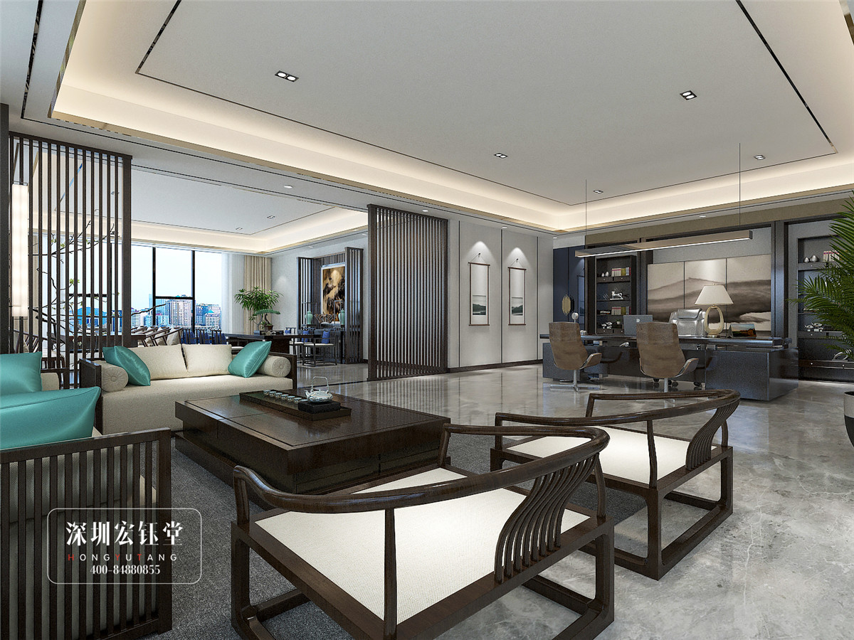 【宏钰堂】郑州经开区铭久鸿商贸公司独栋办公楼装修设计案例-3