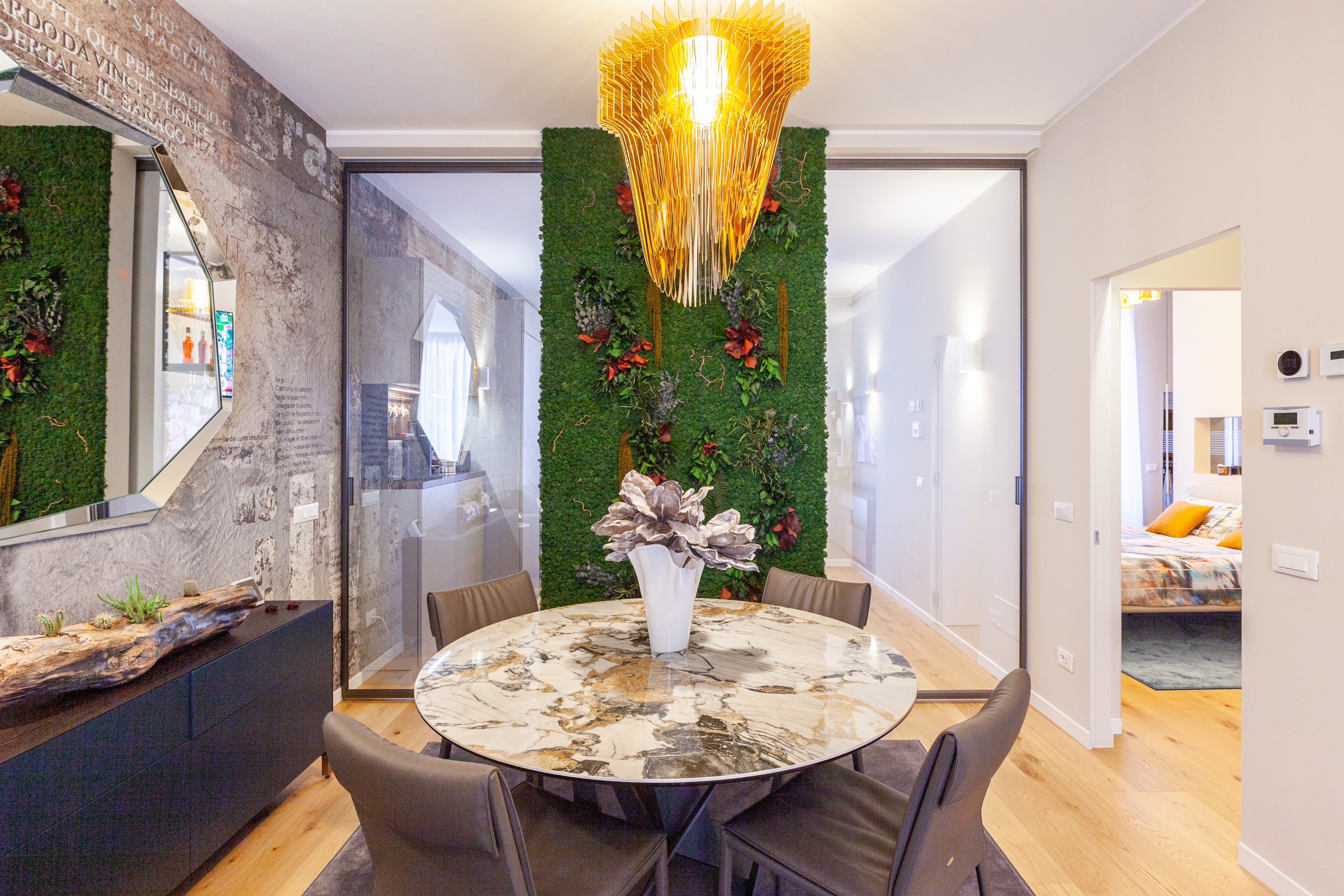 米兰中央车站公寓绿色垂直墙面设计丨意大利米兰丨CLM Design & Contract-11