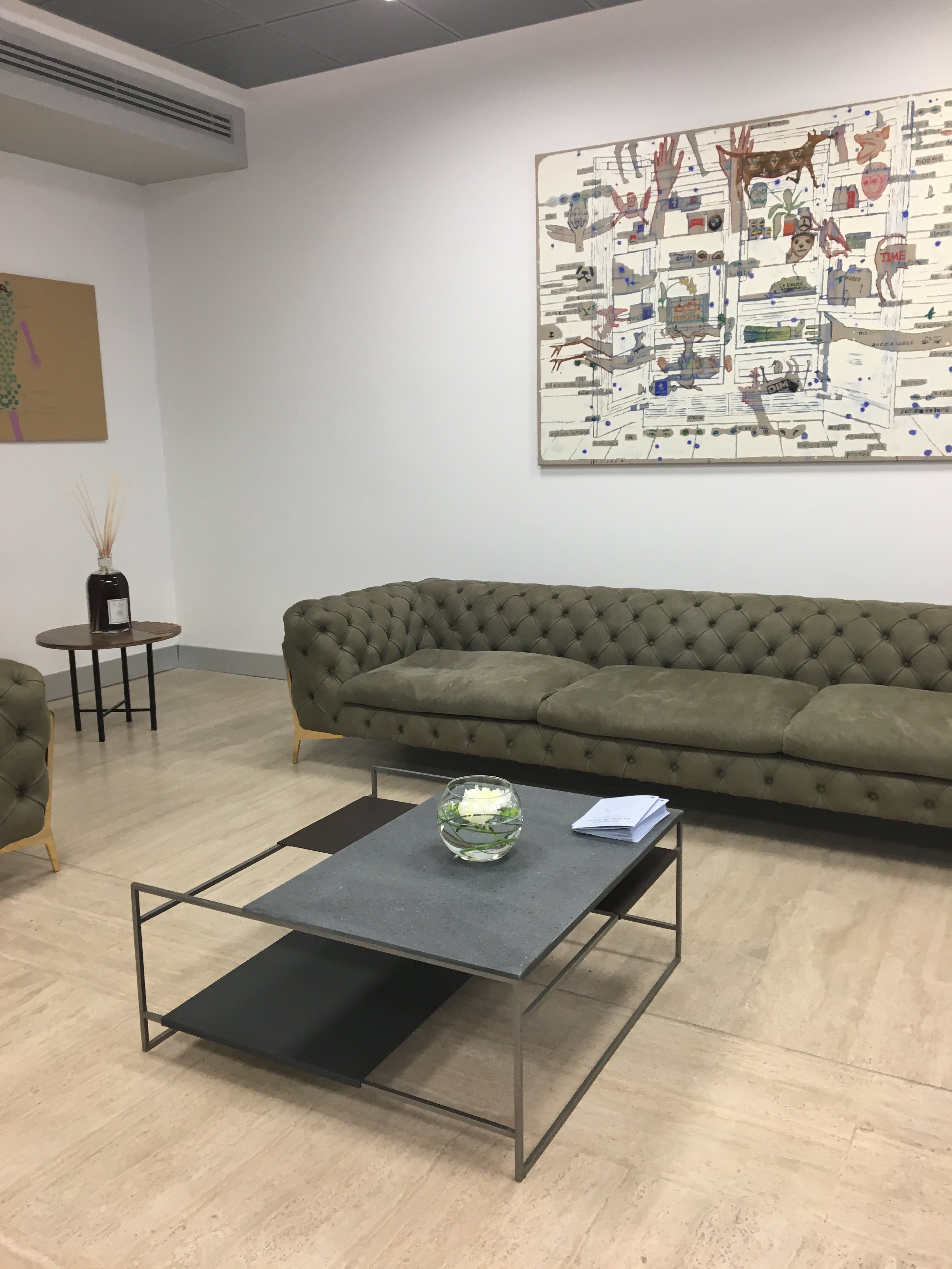 定制尺寸四轮桌 金属结构搭配自然材质-2