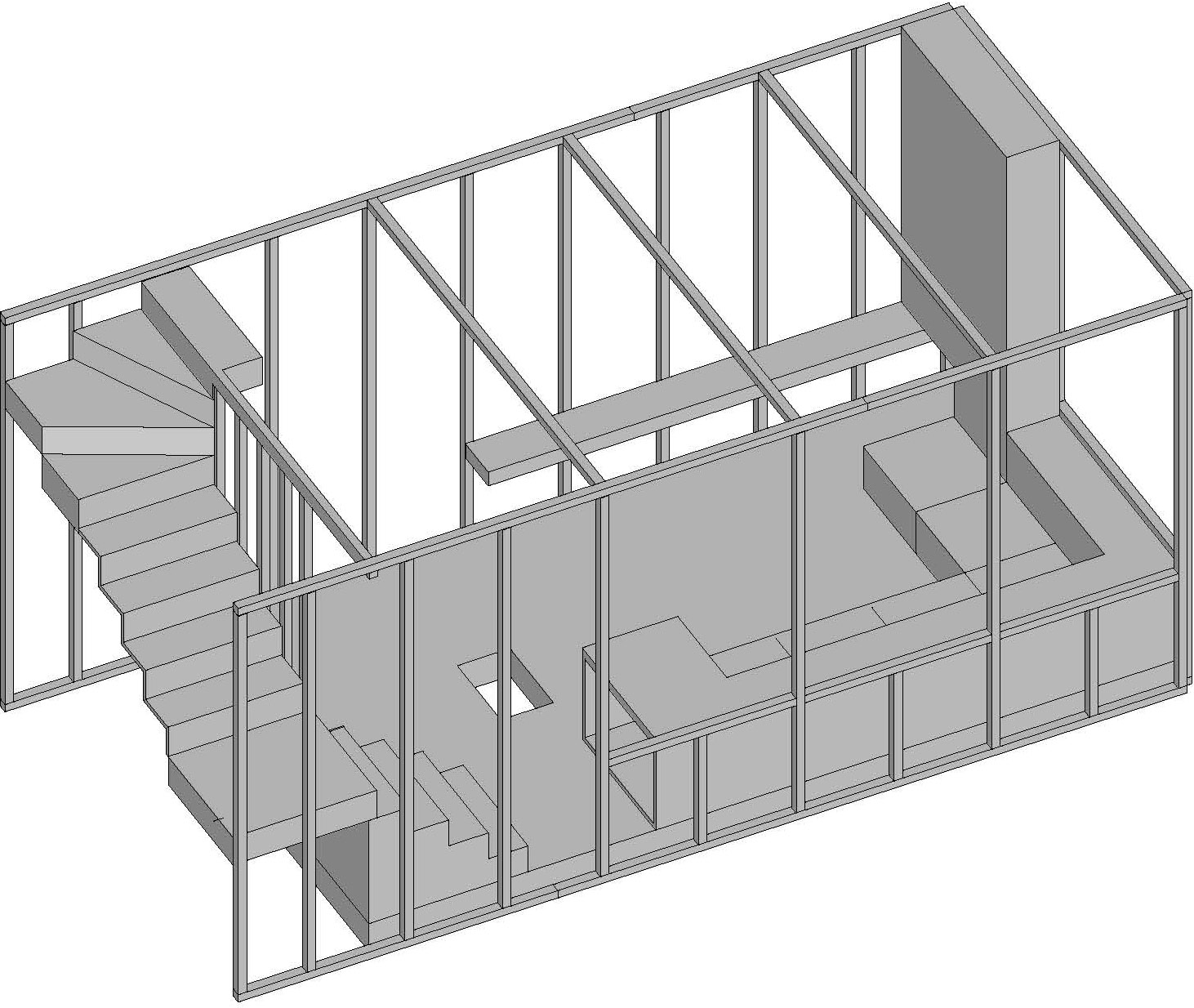 南北错层的箱体预制实验住宅，西安/5小时内建成一栋三居室住宅-50
