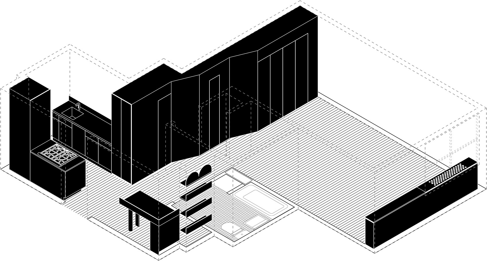 46.5㎡灵活使用的工作室住宅，纽约/“瑞士军刀”般的多功能公寓-7