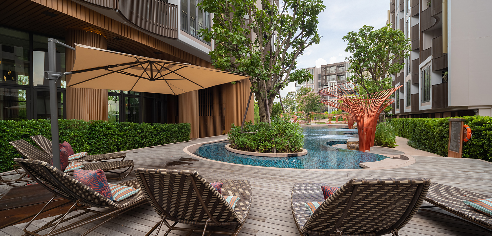 Kawa Haus公寓景观设计，曼谷/结合水景与竹木，倡导“慢生活方式”-13