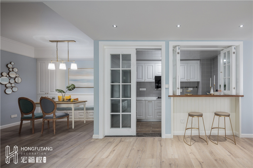 成都宏福樘装饰《飞行棋》平层住宅设计,美式混搭风格-27