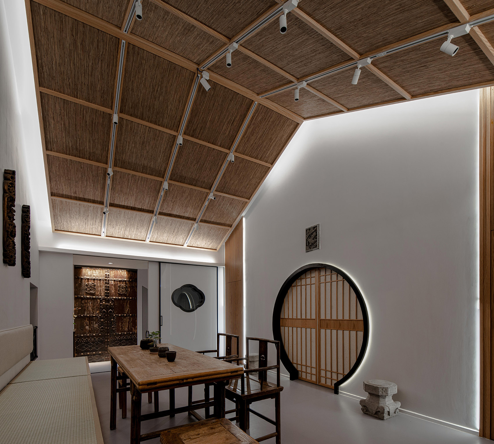 地山公社茶生活馆，上海/在现代极简的框架内体验到中式独有的空间节奏感-59