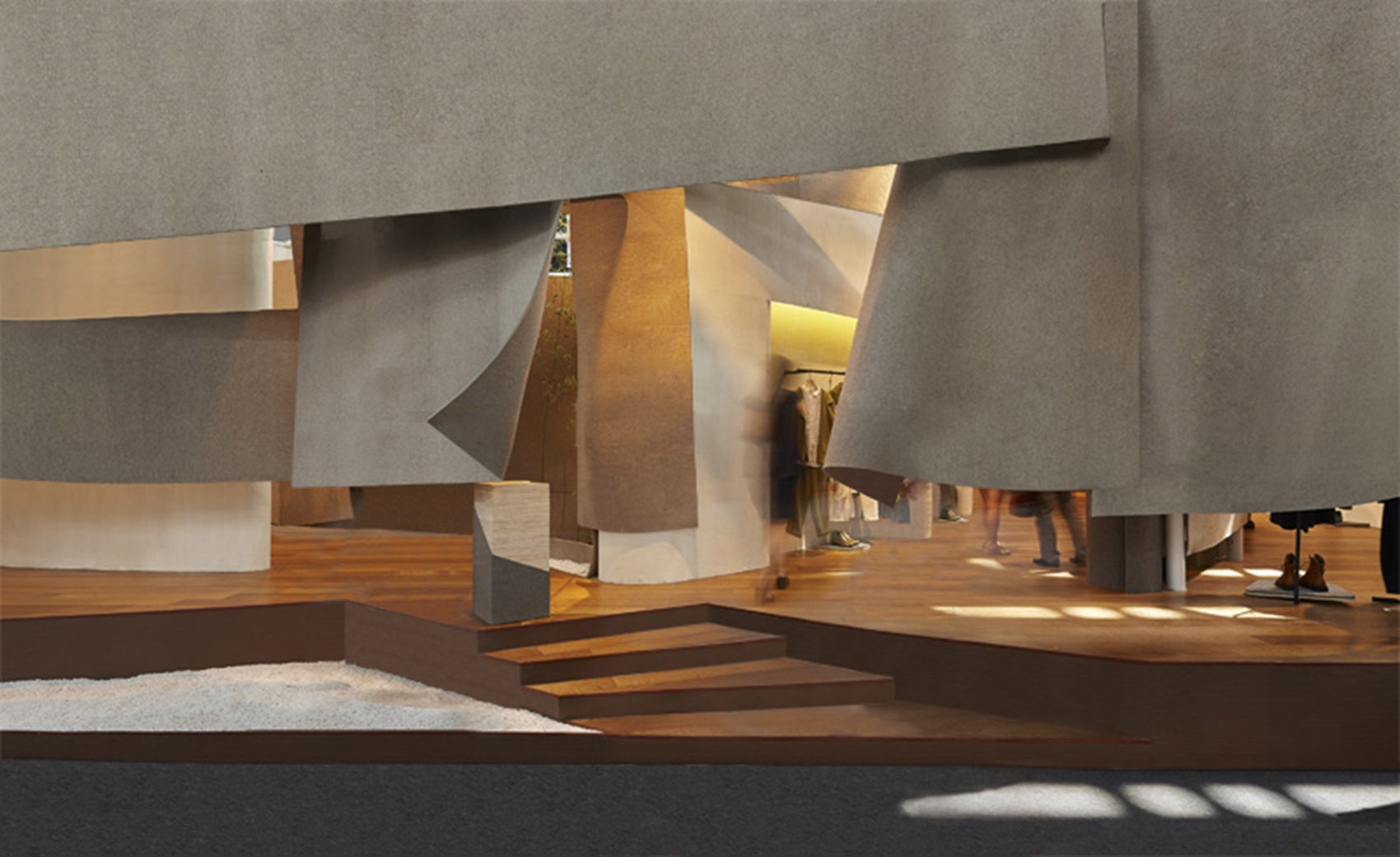 “悬浮毛毡”概念展厅，深圳/柔软的迷宫-3