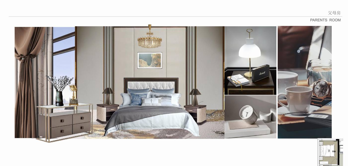 现代轻奢三套样板间丨软装方案+效果图-23