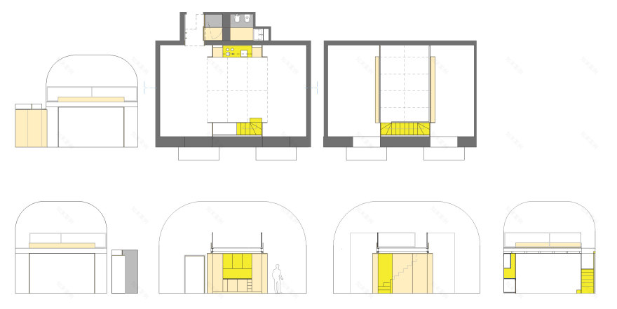 旋转木门创造空间魔法——FGV 公寓设计-12