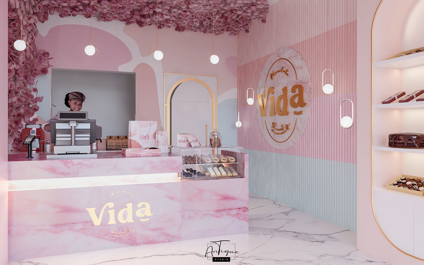 VIDA 巧克力甜品店设计丨ANTIQUE Studios-9