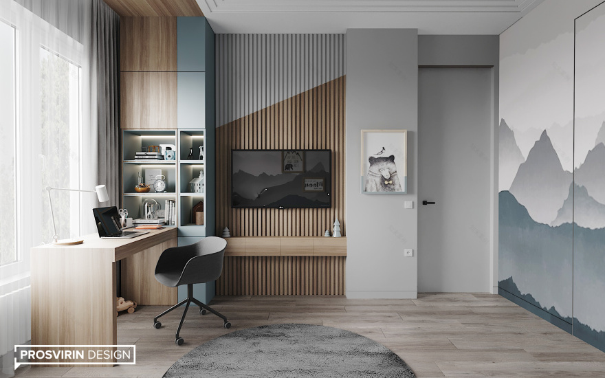 现代厨房与客厅设计,木质与石材的优雅融合-32