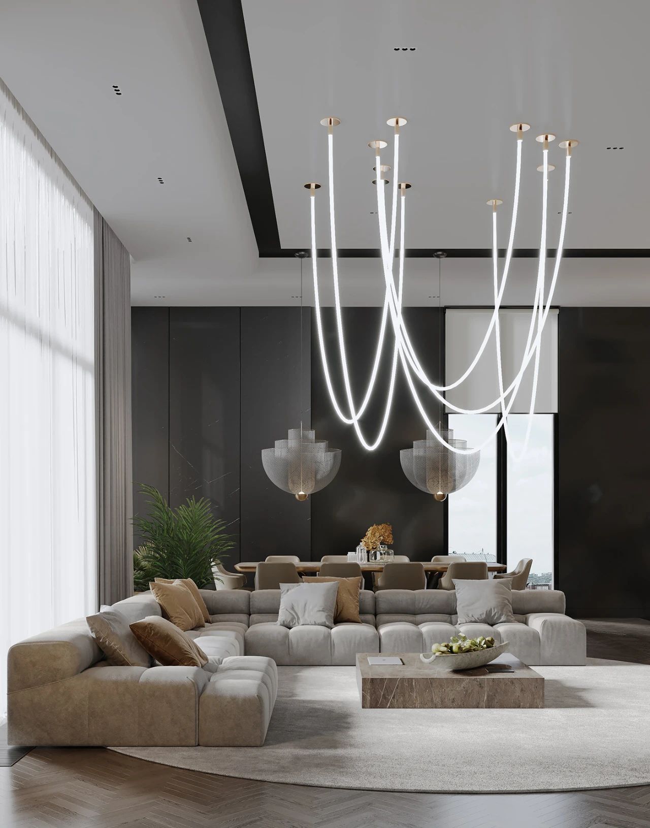 莫斯科顶层复式豪宅,现代风格演绎温馨高级生活-2