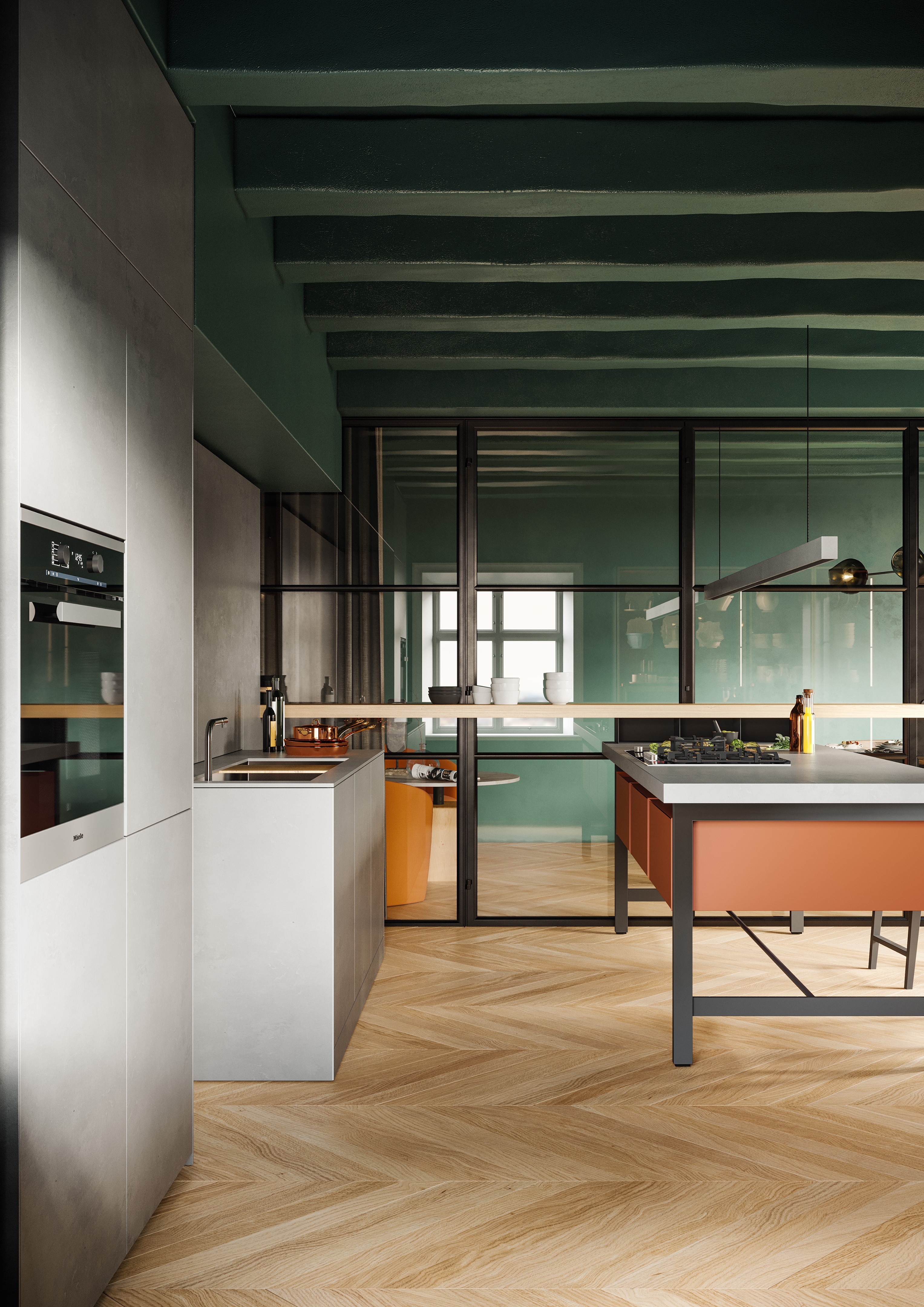 Progetto cucina per un attico a Milano. In collaborazione con Babato1934.-2