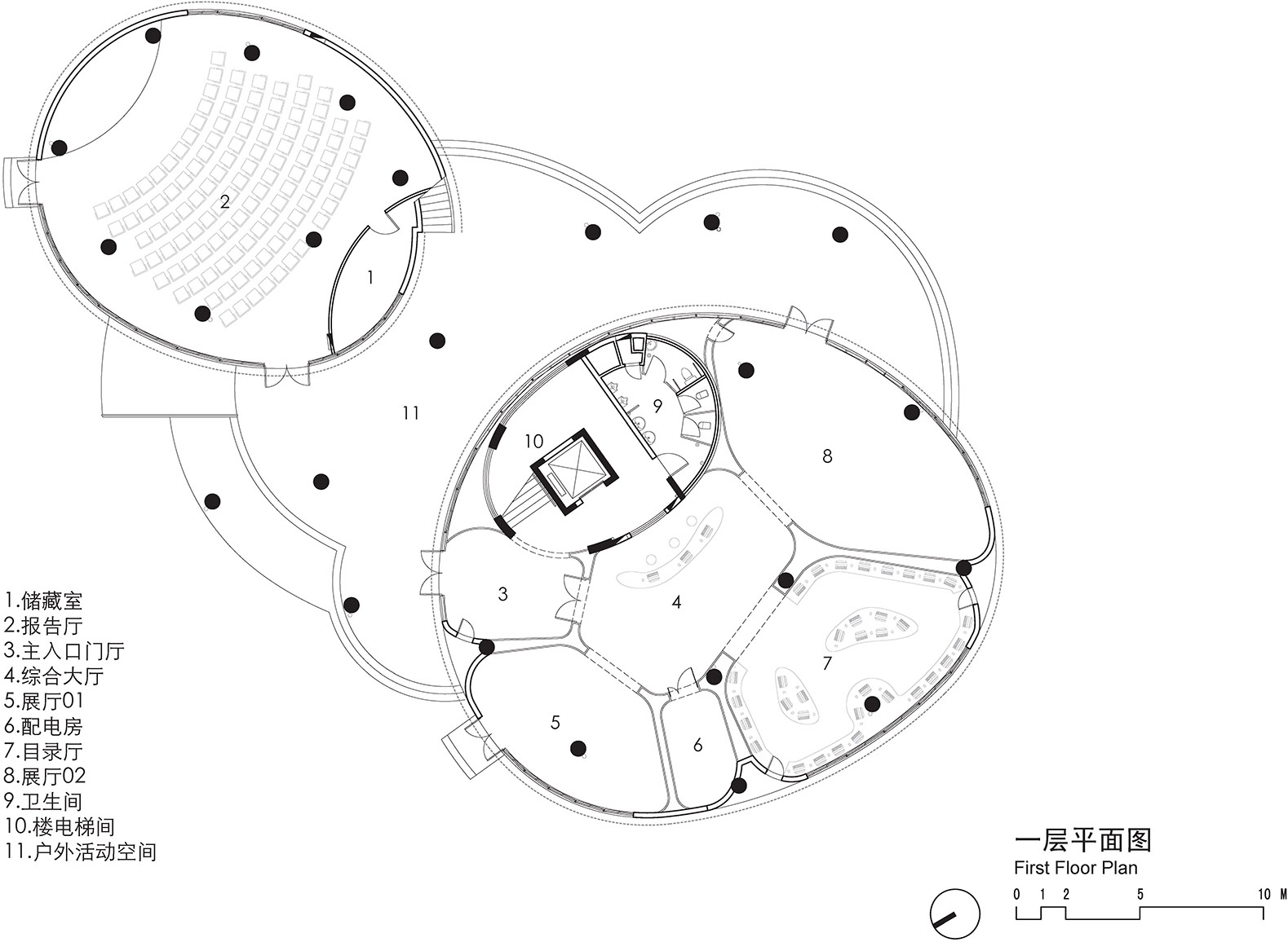 雅安小学图书馆，四川/圆柱形体块错落堆叠，创造流动自由的室内外空间-27