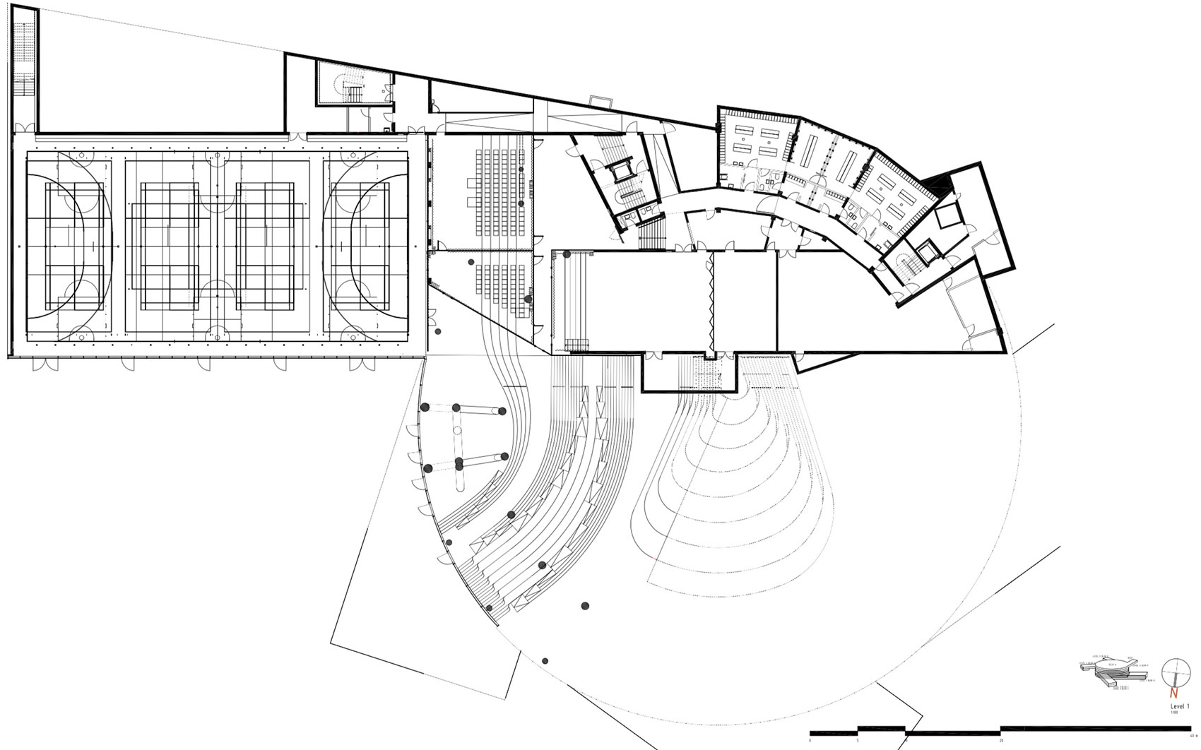 GLASIR &  托尔斯港学院，丹麦/漩涡般的体量，融合多所院校和公共设施-68