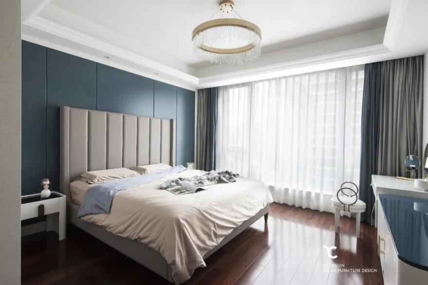 杭州 190m2 现代轻奢平层之家,以克莱因蓝加莫奈灰诠释温柔优雅-46