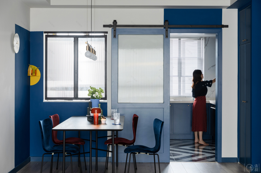 清羽设计丨克莱因蓝的永恒之家-28